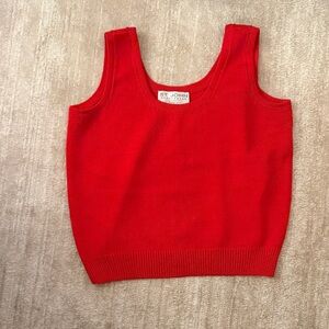 St. John Red Sleeveless Knit Tank